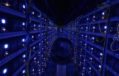 An aerial view of a Tier 4 certified mining farm, illustrating efficient layout and energy integration
