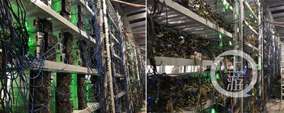 Large-scale mining farm featuring rows of efficiently managed mining machines